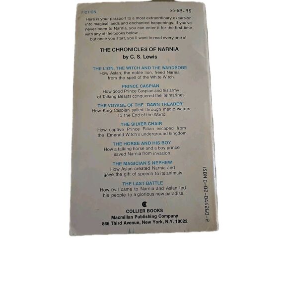 Voyage of the Dawn Treader Chronicles of Narnia 1970 Vintage C.S. Lewis Book 3 - Picture 2 of 9